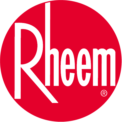 Rheem logo for hot water heaters, supplying and servicing hot water systems by Noosa Hot Water, your local Noosa plumber offering installation and repairs of gas and electric units