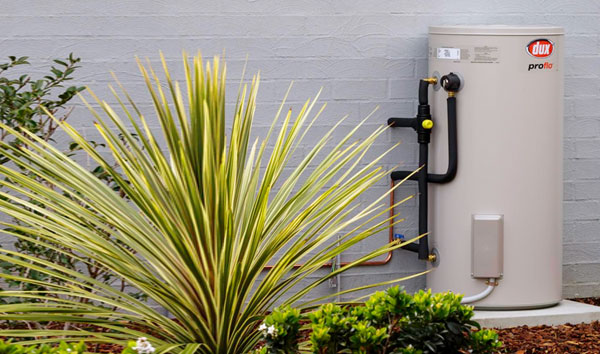Outdoor hot water system fitted alongside a house in Noosa